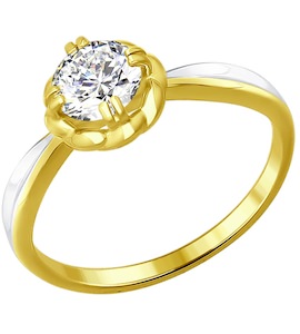 Кольцо из желтого золота со Swarovski Zirconia 81010166-2