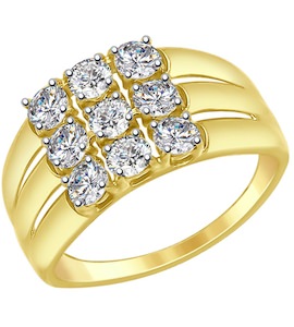Кольцо из желтого золота со Swarovski Zirconia 81010289-2