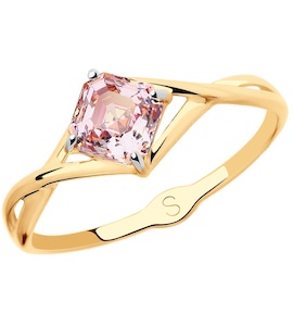 Кольцо из золота с розовым Swarovski Zirconia 81010419