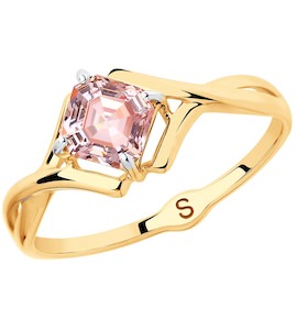 Кольцо из золота с розовым Swarovski Zirconia 81010420