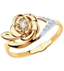 Кольцо из золота с фианитами 018158