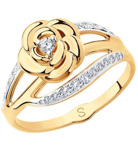 Кольцо из золота с фианитами 018165