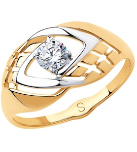 Кольцо из золота с фианитом 018176
