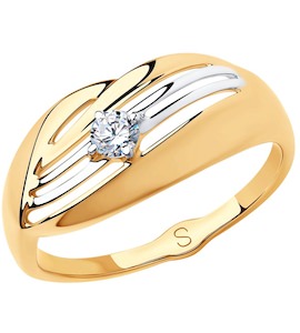 Кольцо из золота с фианитом 018179