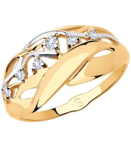 Кольцо из золота с фианитами 018192
