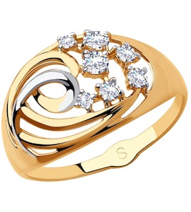 Кольцо из золота с фианитами 018216