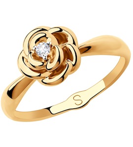 Кольцо из золота с фианитом 018220