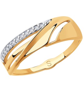 Кольцо из золота с фианитами 018234