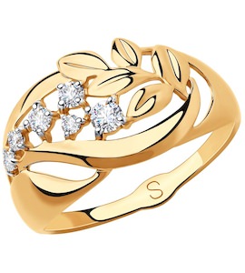 Кольцо из золота с фианитами 018238