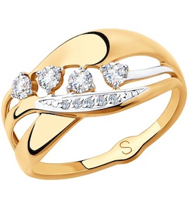 Кольцо из золота с фианитами 018251