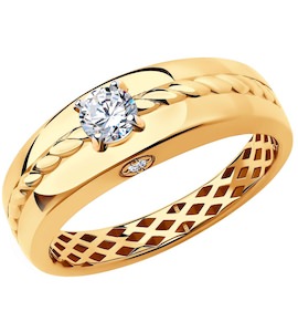 Кольцо из золота с фианитами 018259
