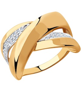 Кольцо из золота с фианитами 018279