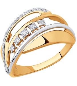 Кольцо из золота с фианитами 018303