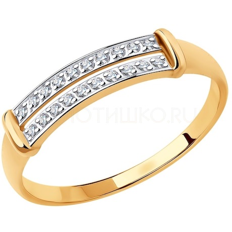 Кольцо из золота с фианитами 018359