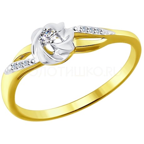 Кольцо из желтого золота с бриллиантами 1011417-2