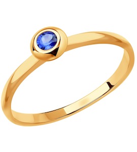 Кольцо из золота с голубым сапфиром 2011108