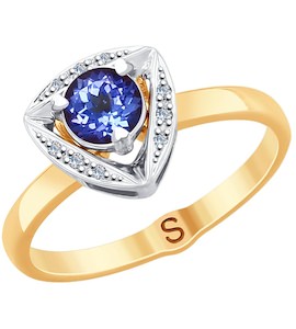 Кольцо из комбинированного золота с бриллиантами 6014104