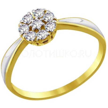 Кольцо из желтого золота со Swarovski Zirconia 81010181-2