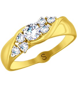 Кольцо из желтого золота со Swarovski Zirconia 81010390-2