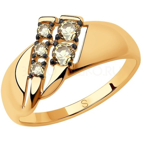 Кольцо из золота с жёлтыми Swarovski Zirconia 81010440