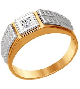 Мужское кольцо-печатка из золота 010761