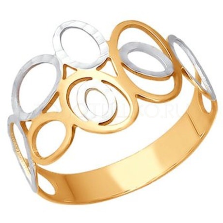 Кольцо из золота с алмазной гранью 014423