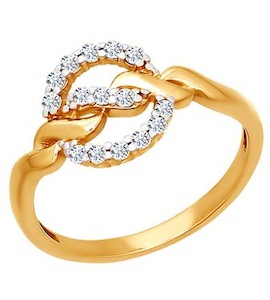Кольцо из золота с фианитами 014625