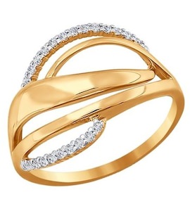 Кольцо из золота с фианитами 015380