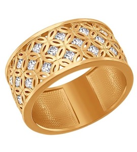 Кольцо из золота с фианитами 015819