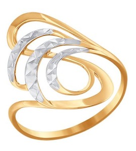 Кольцо из золота с алмазной гранью 016567