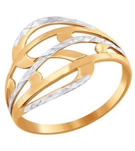 Кольцо из золота с алмазной гранью 016572