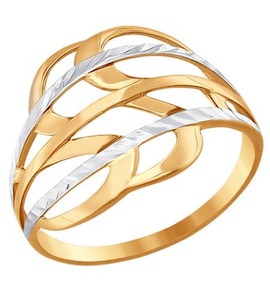 Кольцо из золота с алмазной гранью 016574