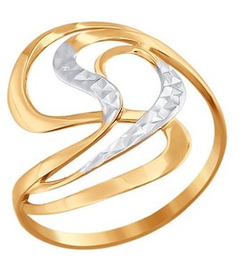 Кольцо из золота с алмазной гранью 016581