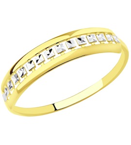 Кольцо из желтого золота с алмазной гранью 017293-2