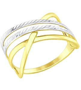 Кольцо из желтого золота с алмазной гранью 017363-2