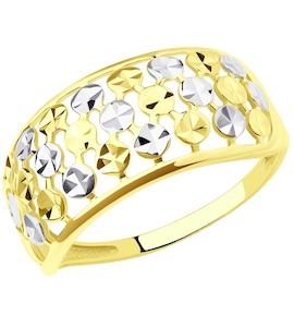 Кольцо из желтого золота с алмазной гранью 017365-2