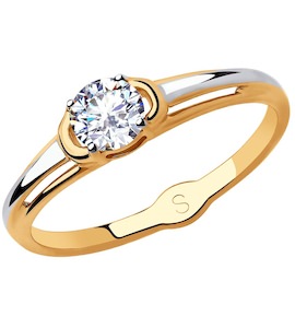 Кольцо из золота с фианитом 018146