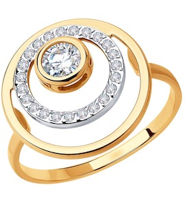 Кольцо из золота с фианитами 018147