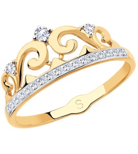 Кольцо из золота с фианитами 018156