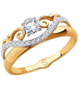 Кольцо из золота с фианитами 018256