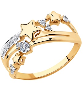 Кольцо из золота с фианитами 018350