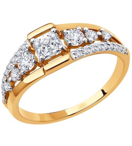 Кольцо из золота с фианитами 018434