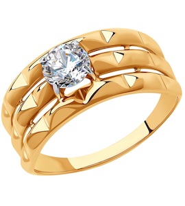 Кольцо из золота с фианитом 018453