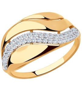 Кольцо из золота с фианитами 018465