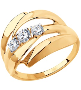 Кольцо из золота с фианитами 018507
