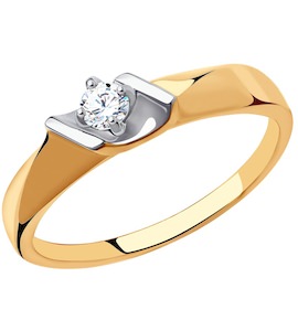 Кольцо из золота с фианитом 018544
