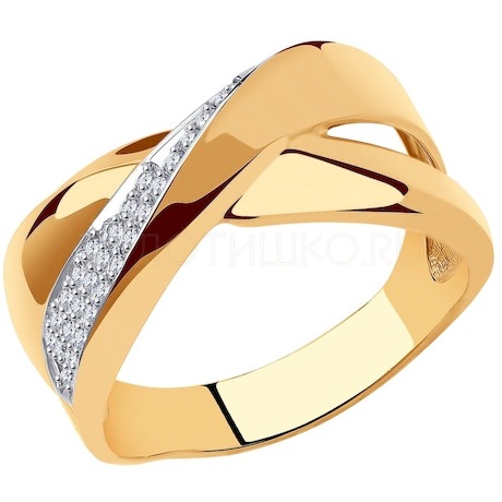 Кольцо из золота с фианитами 018557