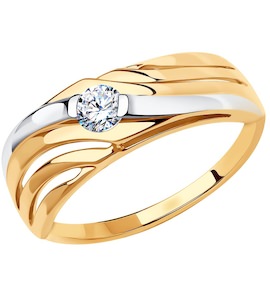 Кольцо из золота с фианитом 018563