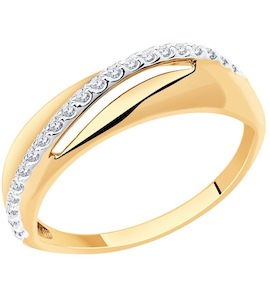 Кольцо из золота с фианитами 018613