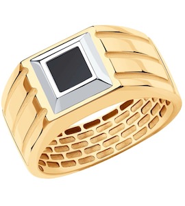 Кольцо из золота с ониксом 018626